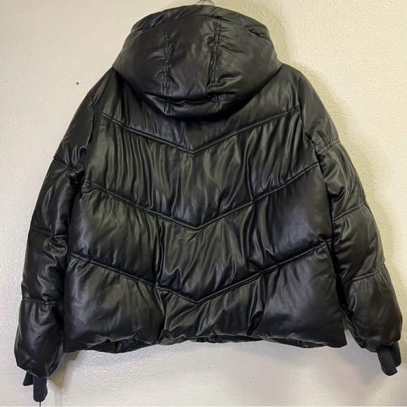 UGG Black Puffer Faux Leather Jacket - Picture 2 of 6